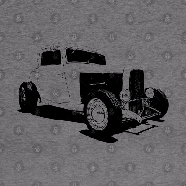 1932 Ford Model A Coupe - stylized line by mal_photography